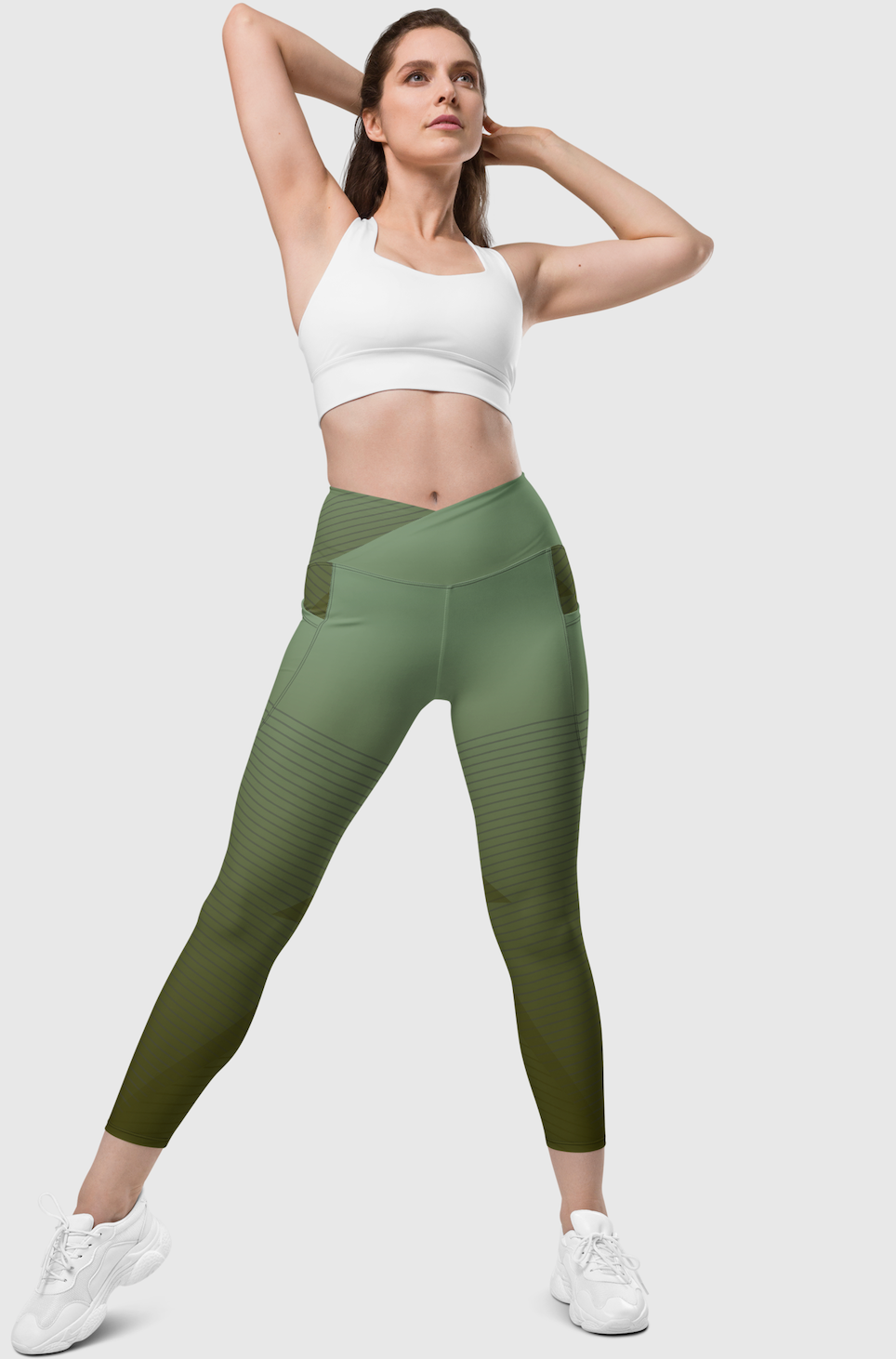 Legging croisé green pop avec poches
