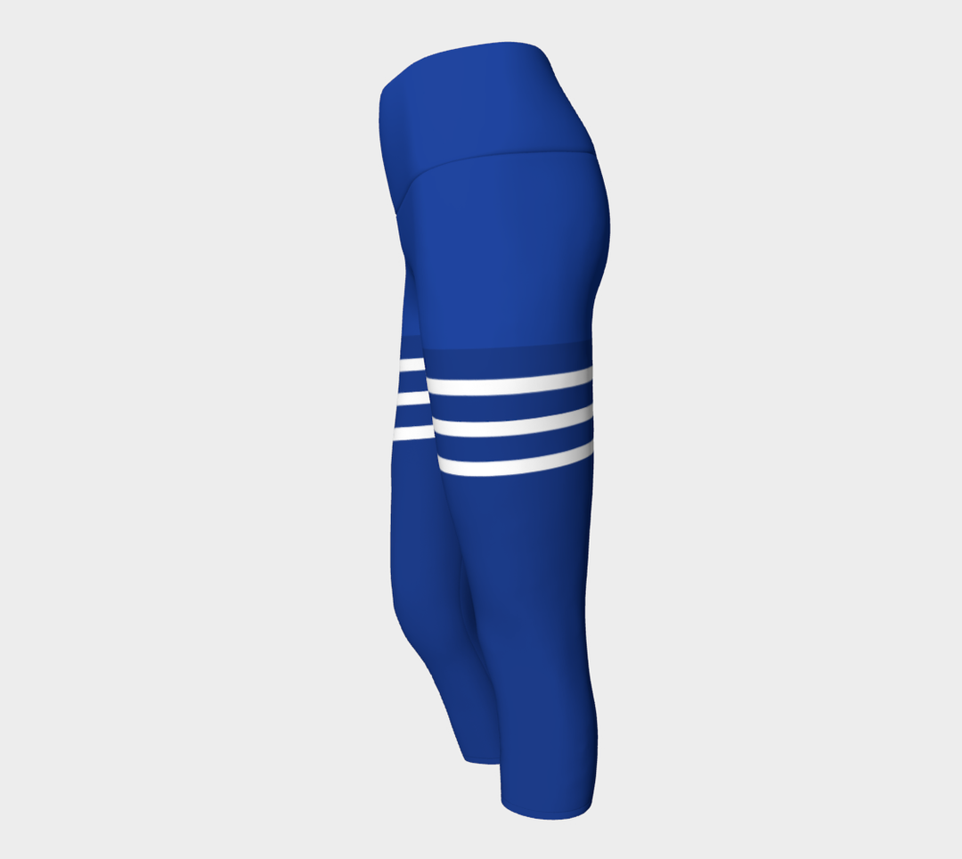 Pantacourt Taille haute a bande  bleu