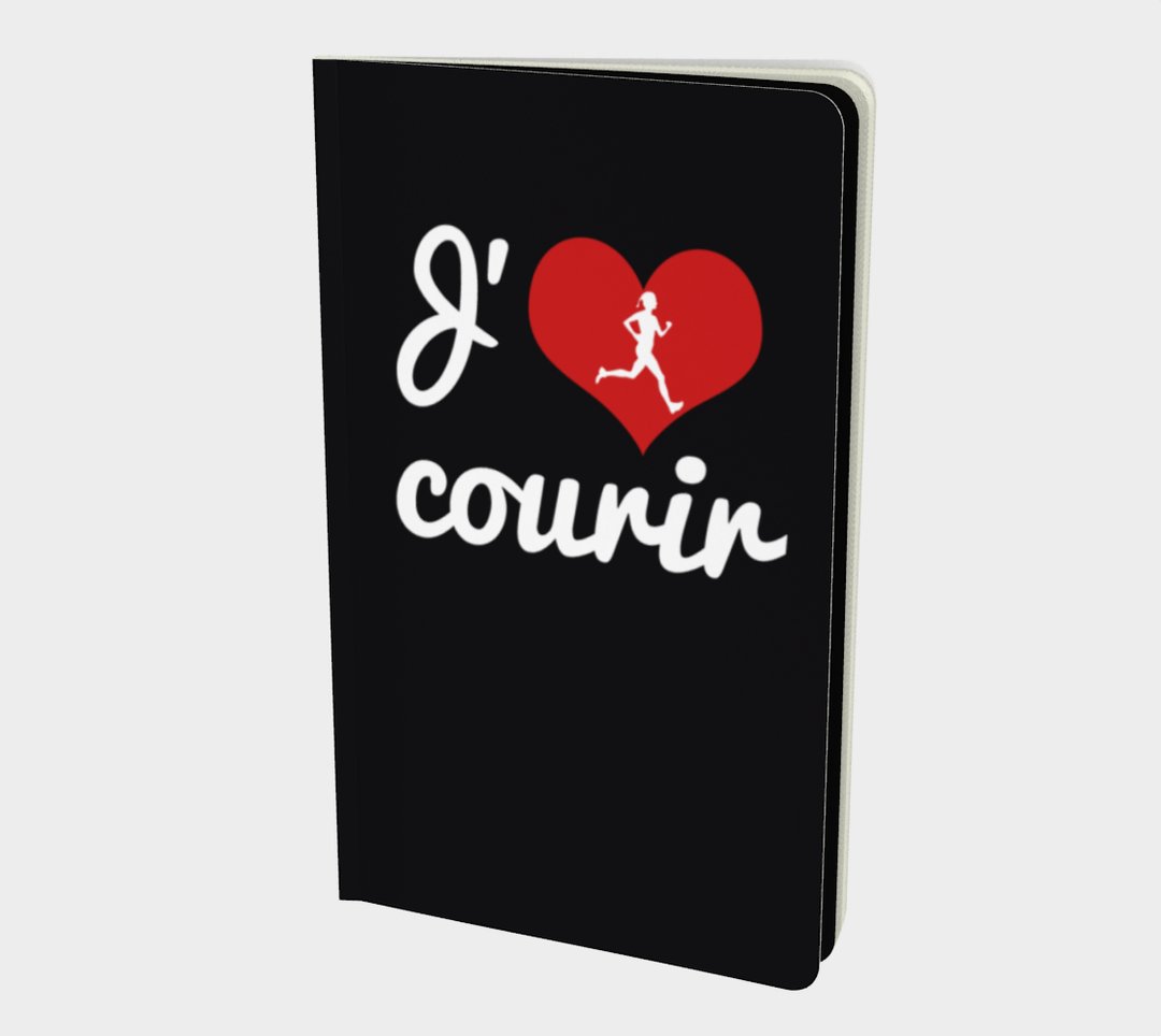 Carnet passion "J'aime courir" noir course à pied