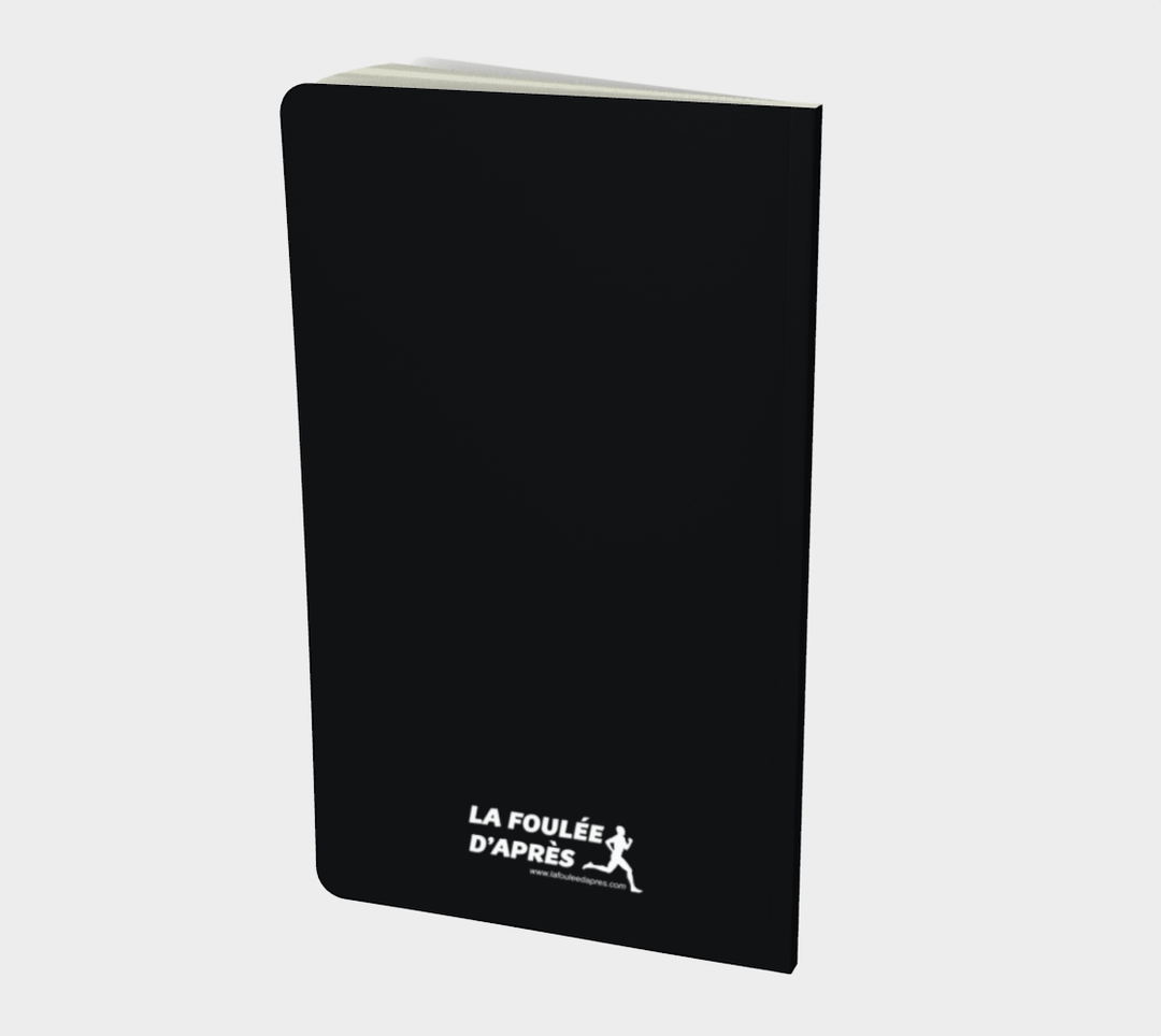 Carnet inspirant "C'est mon heure de bonheur" noir course à pied