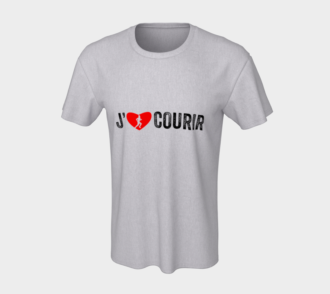 T-shirt J’aime courir coeur Gris
