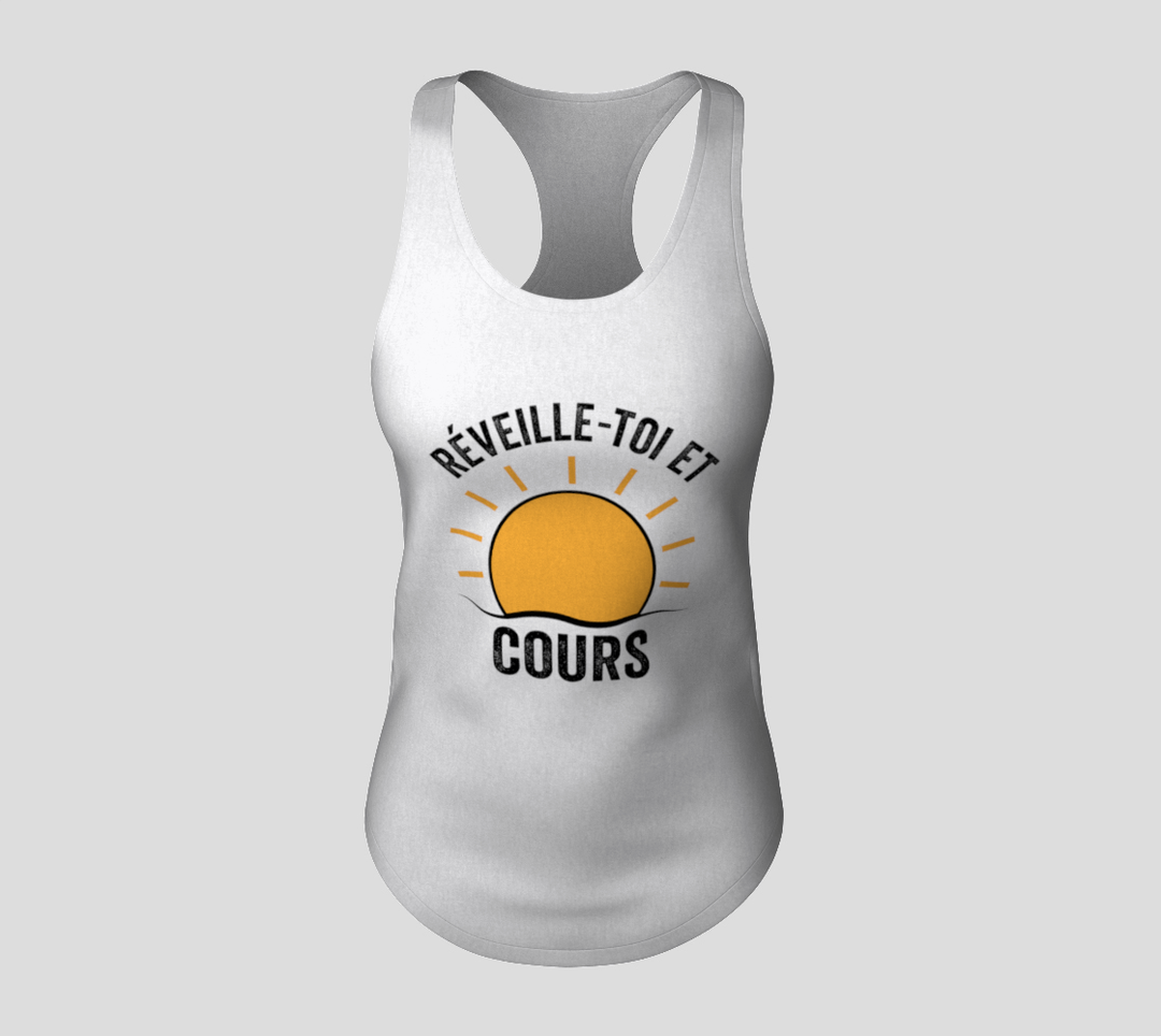 Camisole Racerbrack  Revaille-toi et cours Blanc