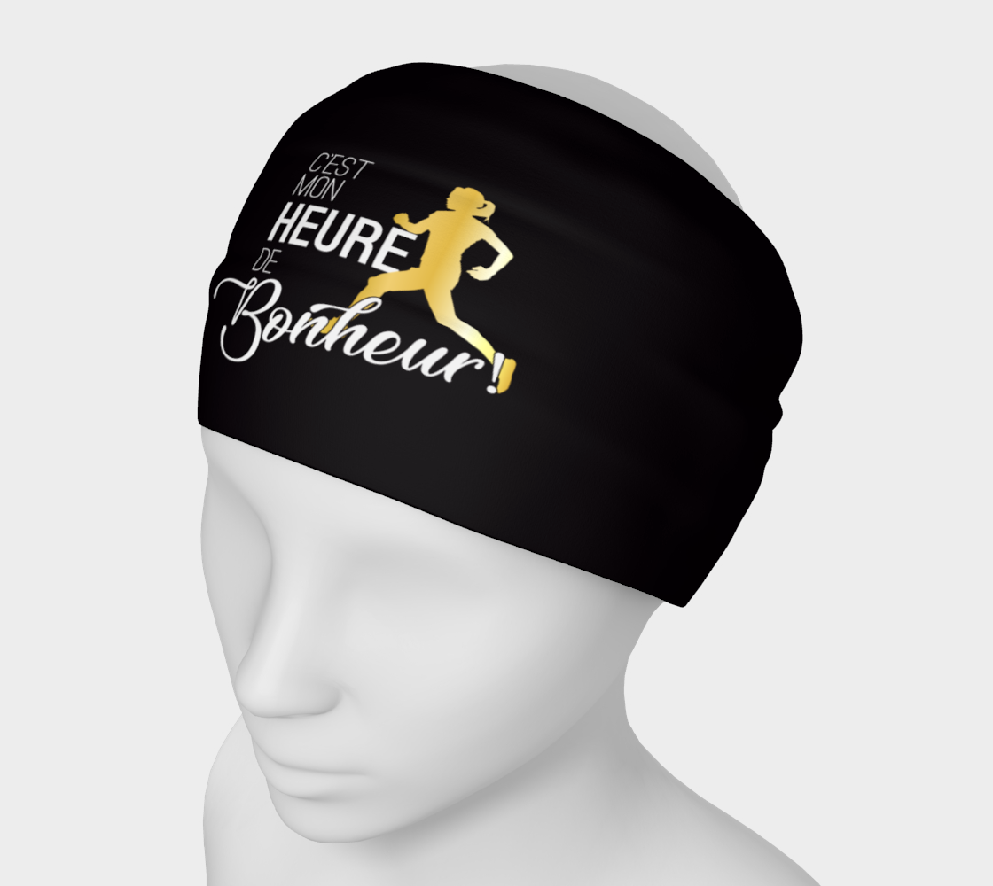 Bandeau de sport "C'est mon heure de bonheur" course à pied