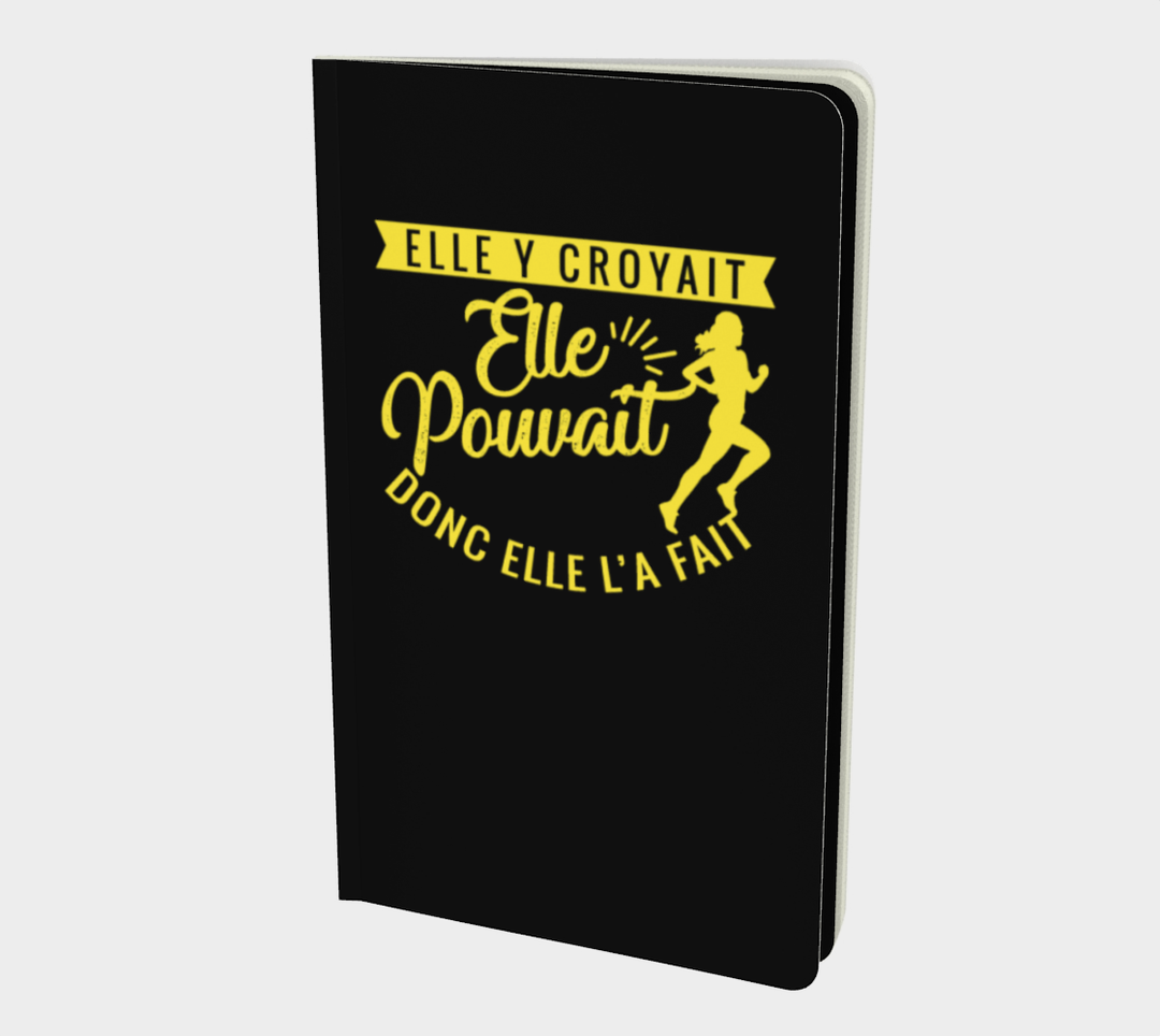 Carnet d'entraînement inspirant - Elle y croyait, elle pouvait, donc elle l'a fait - noir