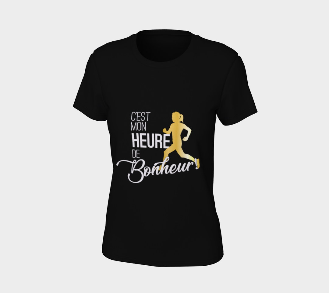 T-shirt la vie est meilleure quand on court Noir