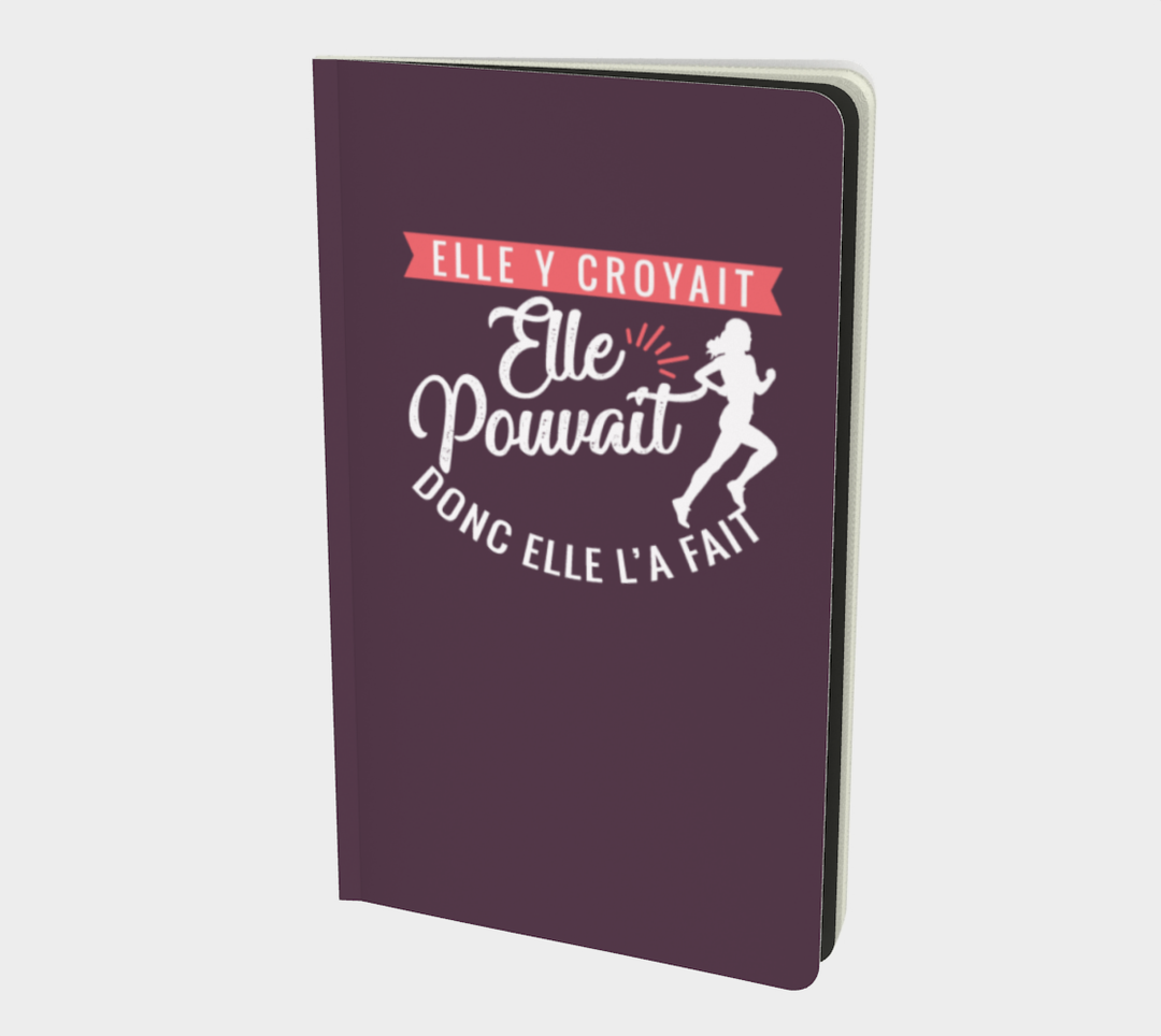 Carnet motivation course mauve "Elle y croyait, Elle pouvait, donc Elle l'a fait" - mauve