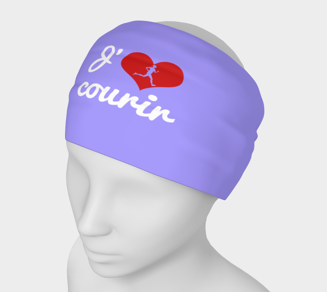 Bandeau d'entraînement "J'aime courir" mauve fitness gym