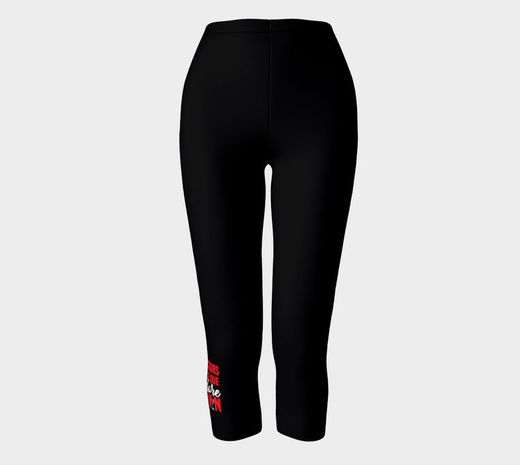 Pantacourt "je cours parce que j'adore le vin" noir leggings