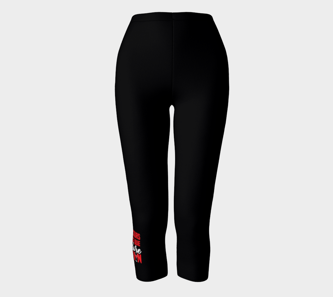 Pantacourt "je cours parce que j'adore le vin" noir leggings