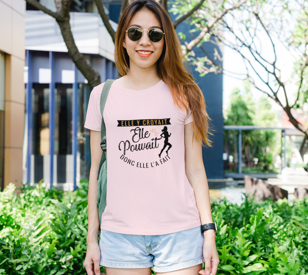 T-shirt elle y croyait elle pouvait donc elle l’a fait Rose