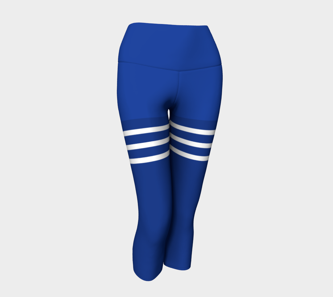 Pantacourt Taille haute a bande  bleu