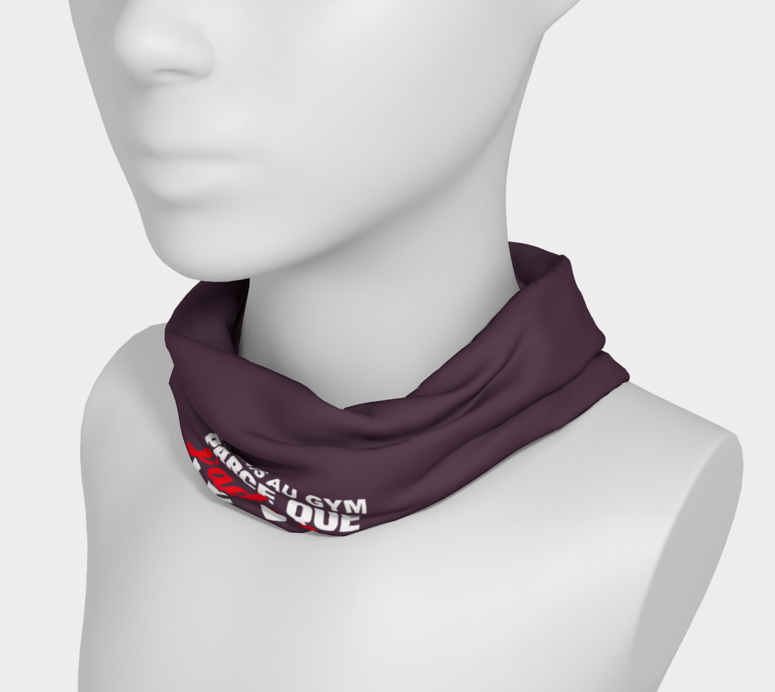 Bandeau de sport "Je vais au gym parce que j'adore le vin" mauve crossfit