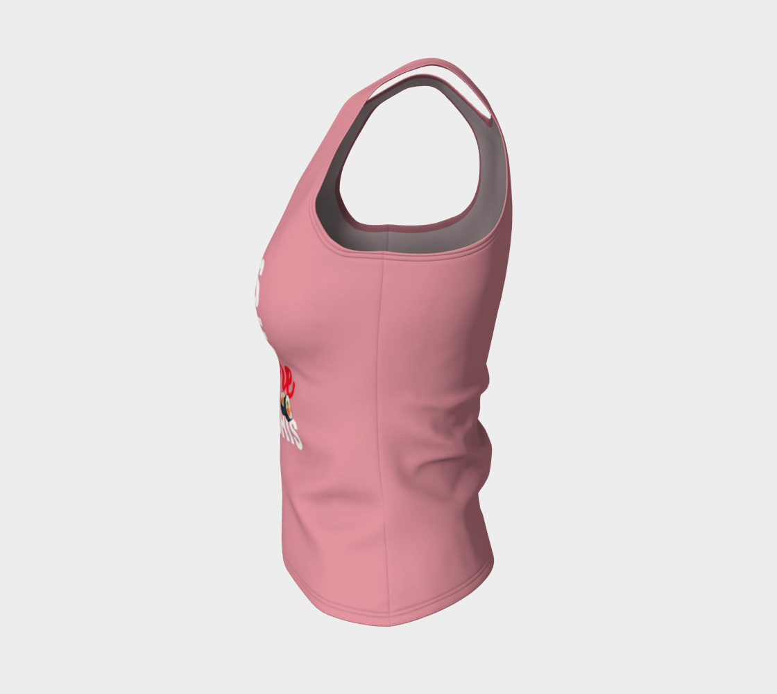 Camisole crossfit "Je cours parce que j'adore les sushis" rose