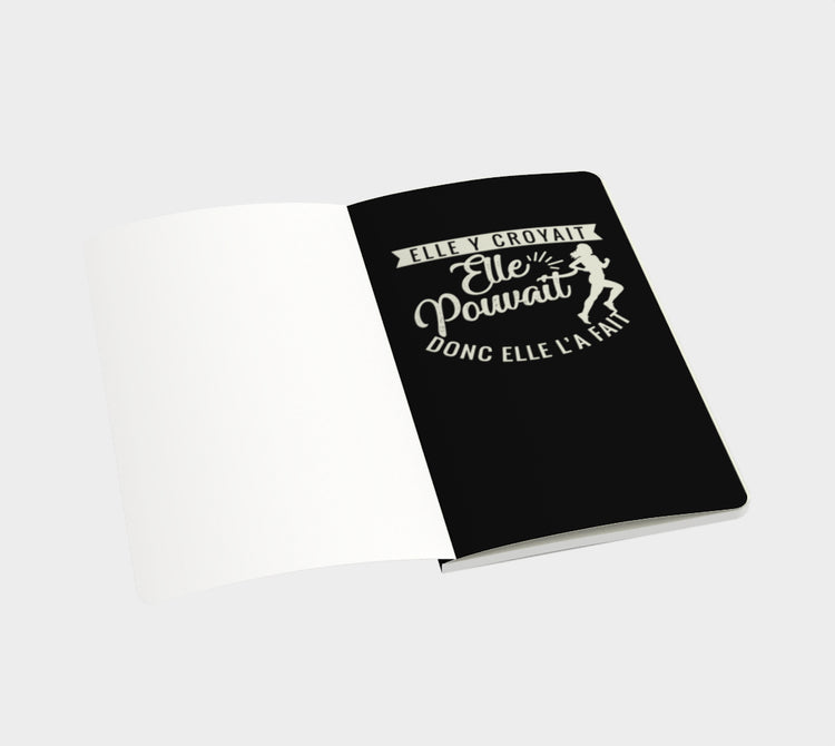 Carnet  running- Elle y croyait, elle pouvait, donc elle l'a fait - noir