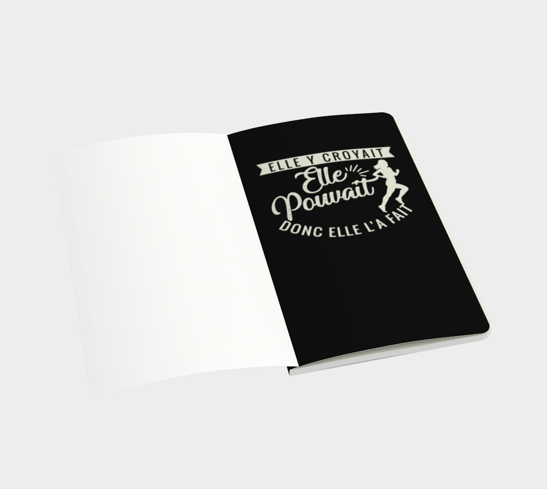 Carnet  running- Elle y croyait, elle pouvait, donc elle l'a fait - noir