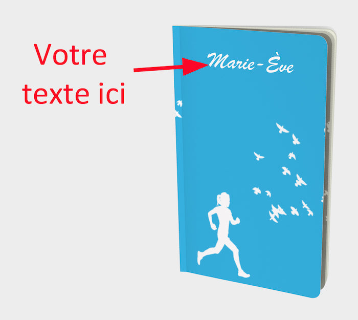 Carnet envolée personnalisé bleu running course à pied