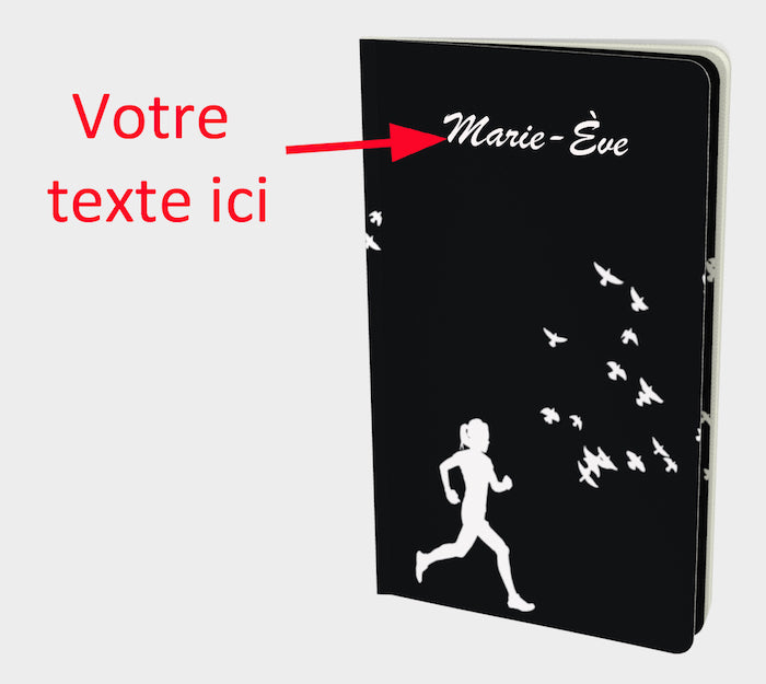 Carnet envolée personnalisé noir running course à pied