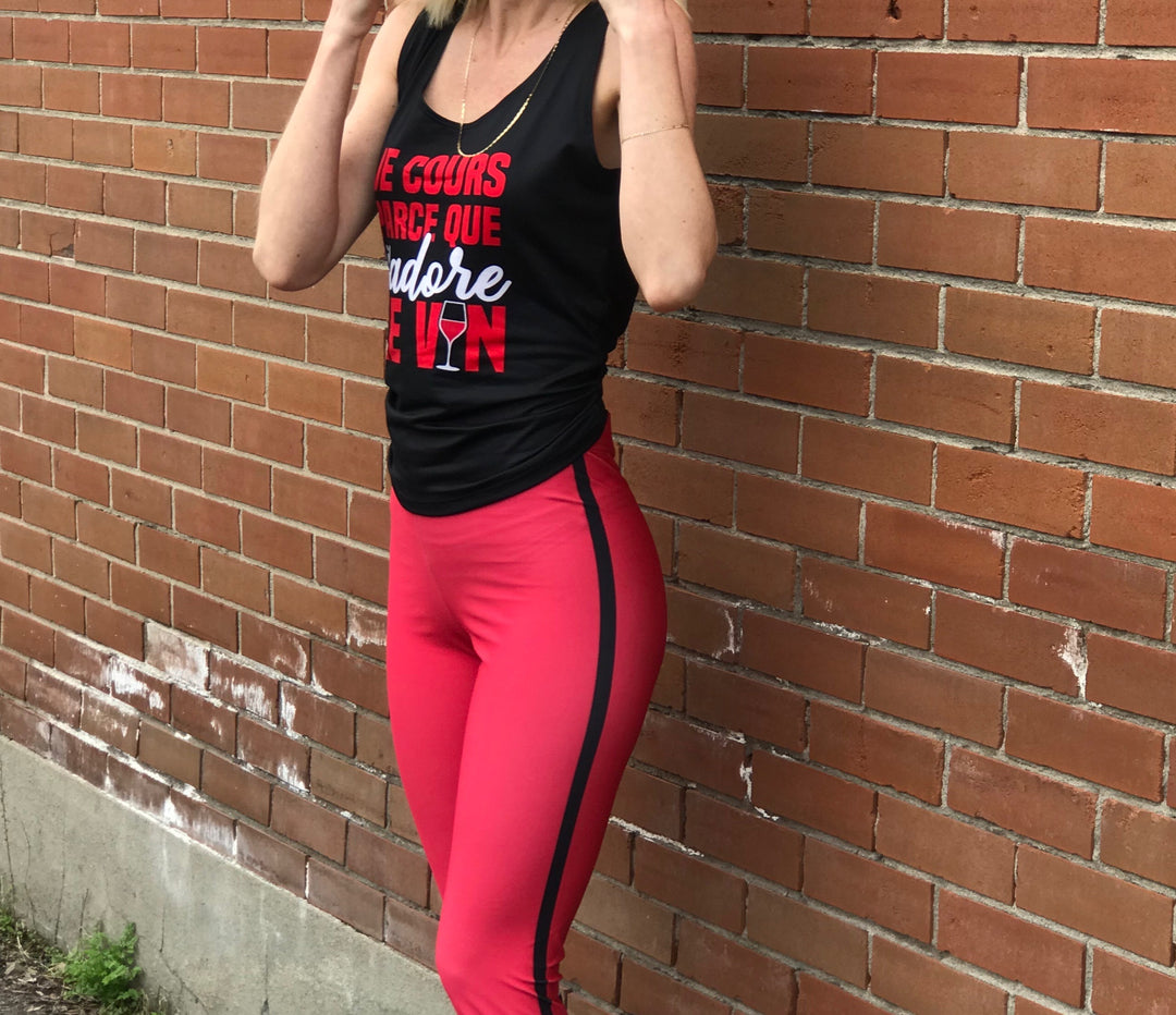 Legging Taille basse Rouge Blanc