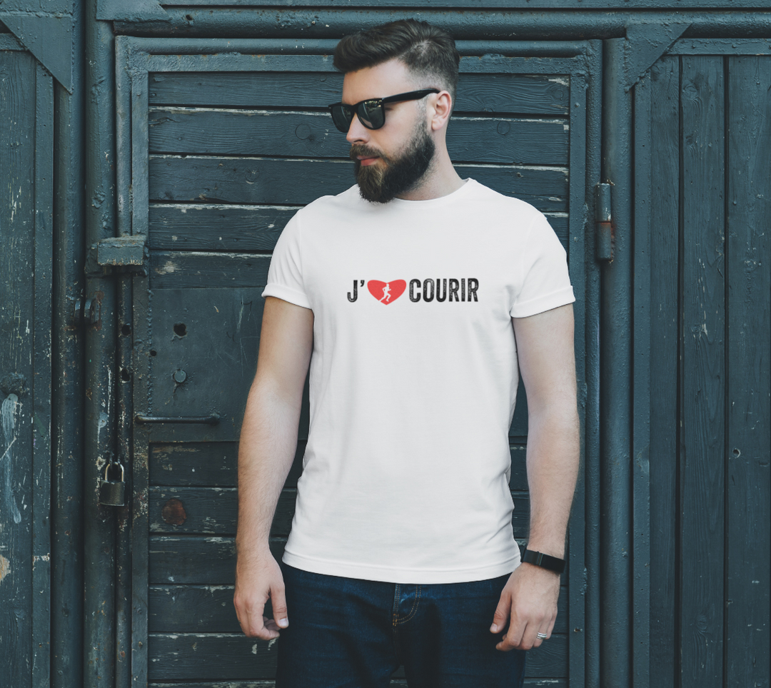 T-shirt J’aime courir coeur rouge
