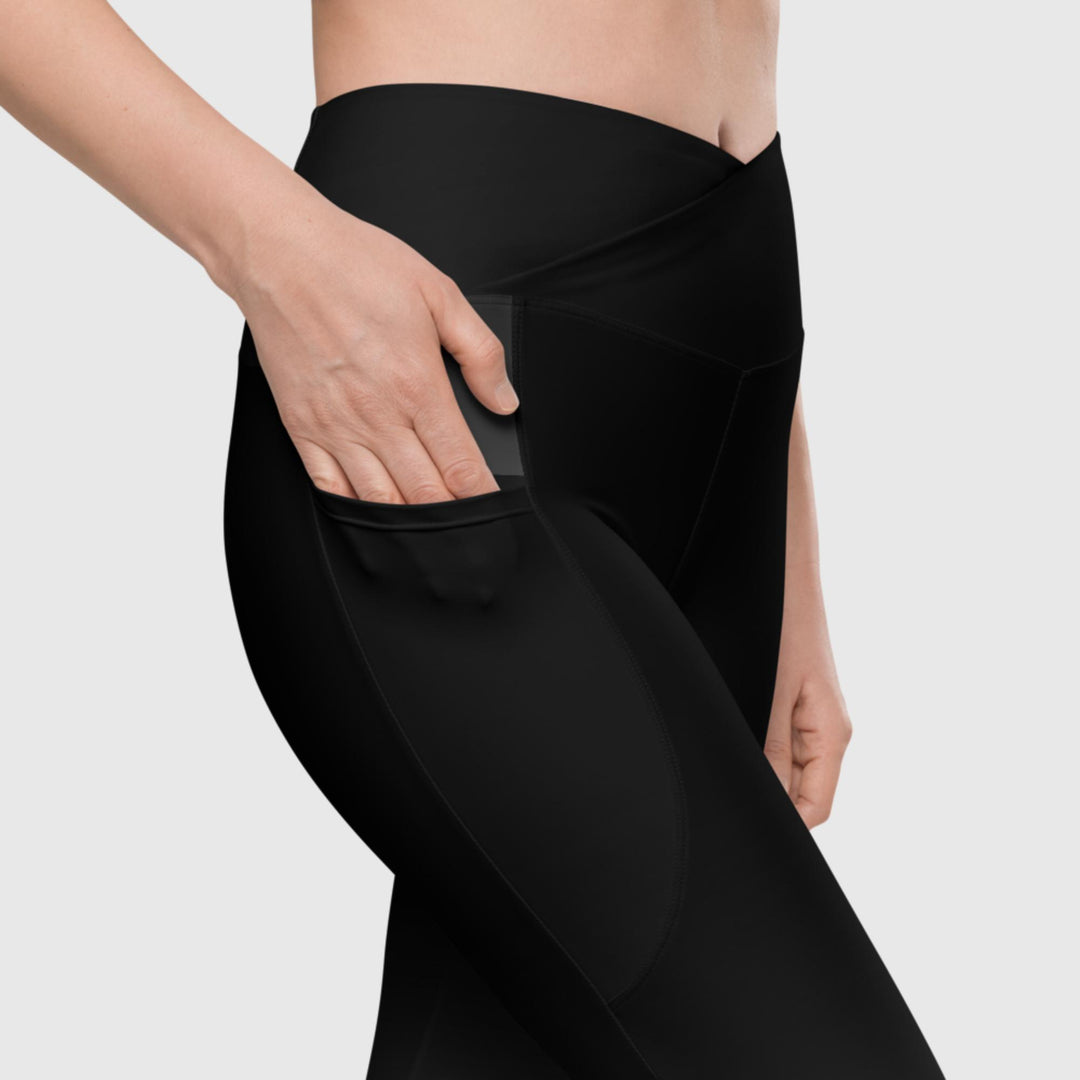 Legging croisé taille haute ombre avec poches