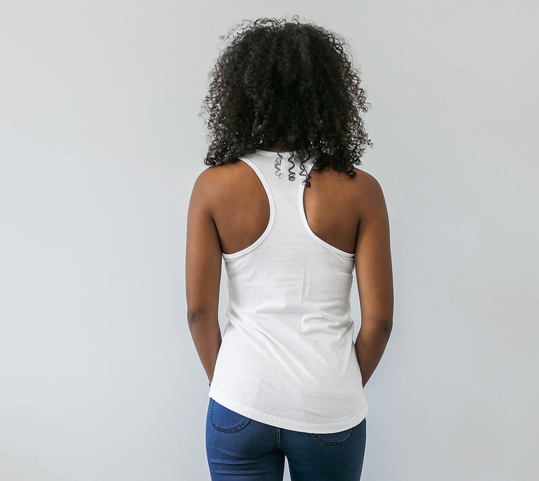Camisole Racerbrack  Revaille-toi et cours Blanc