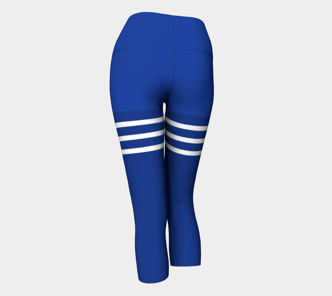 Pantacourt Taille haute a bande  bleu