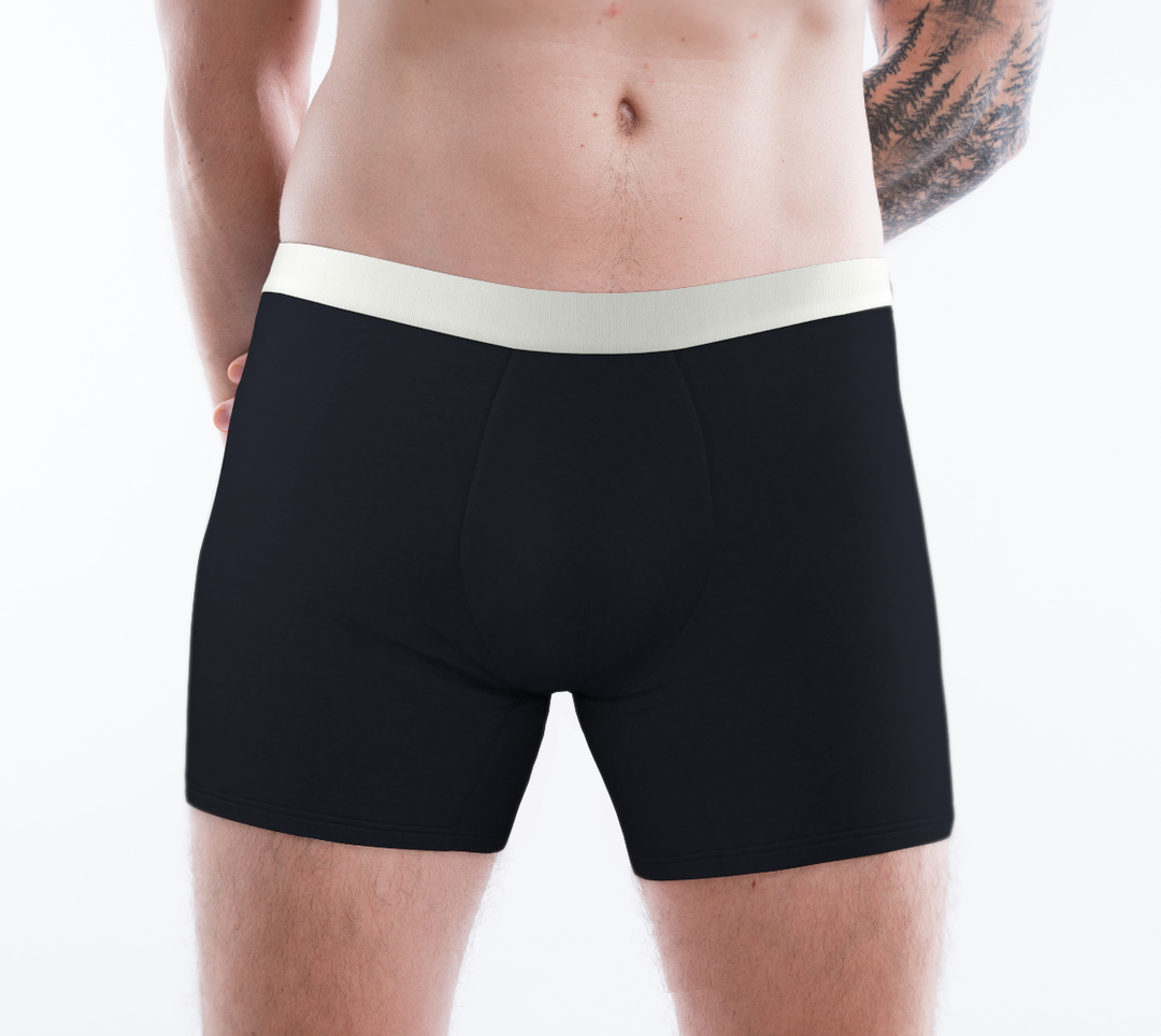 Boxer Bleu marine bande blanche