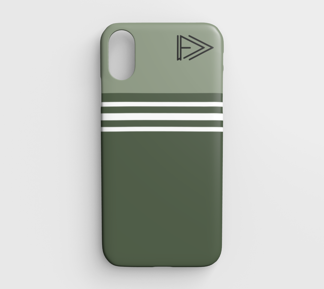 Coque Taupe à bande blanche