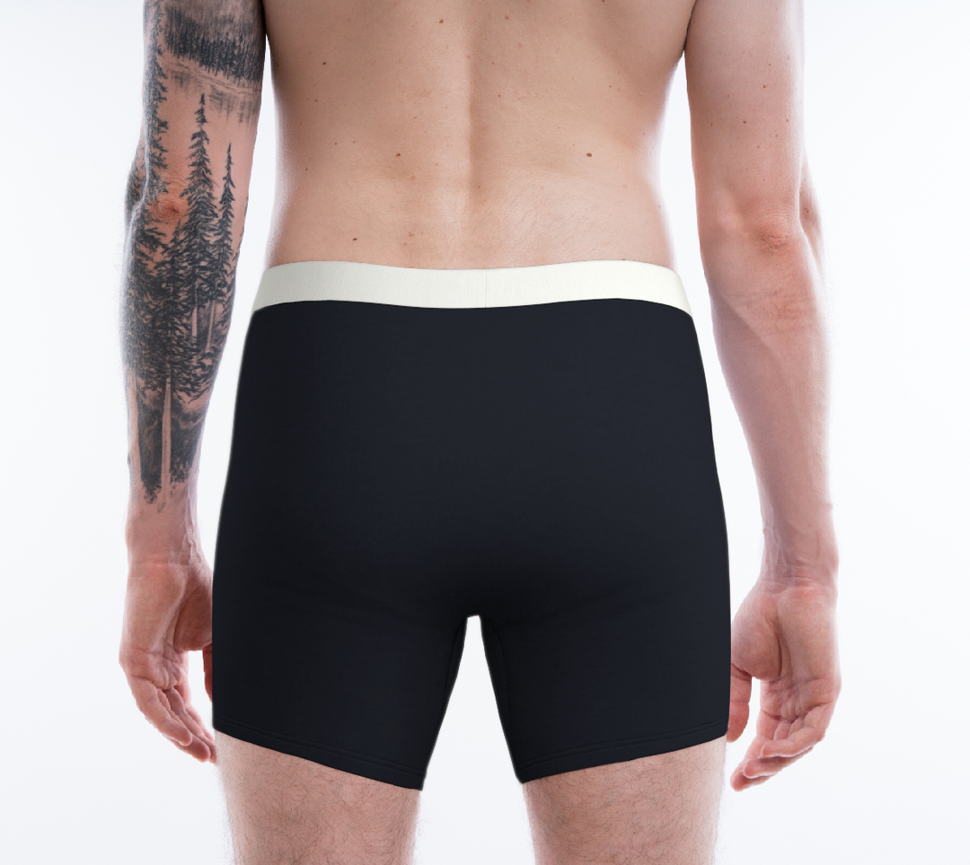 Boxer Bleu marine bande blanche