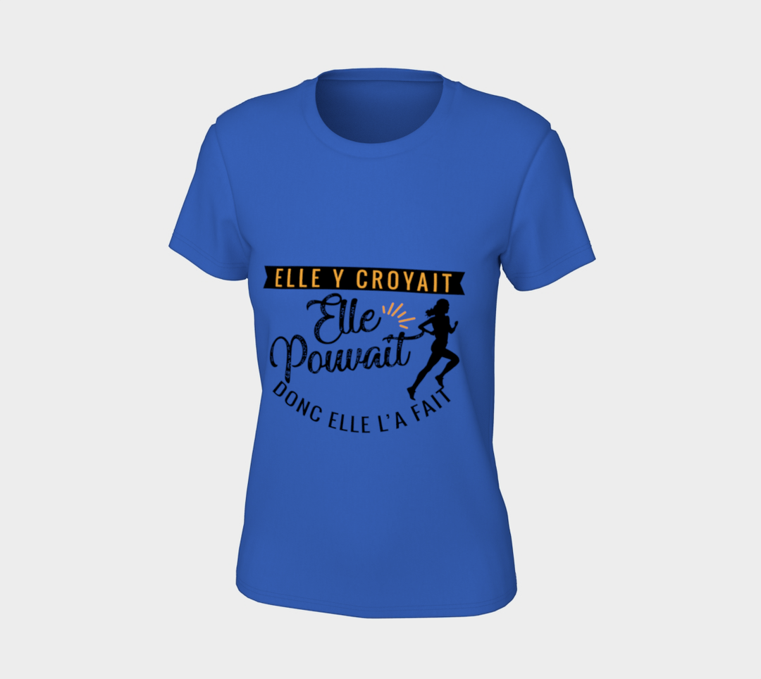 T-shirt elle y croyait elle pouvait donc elle l’a fait Bleu
