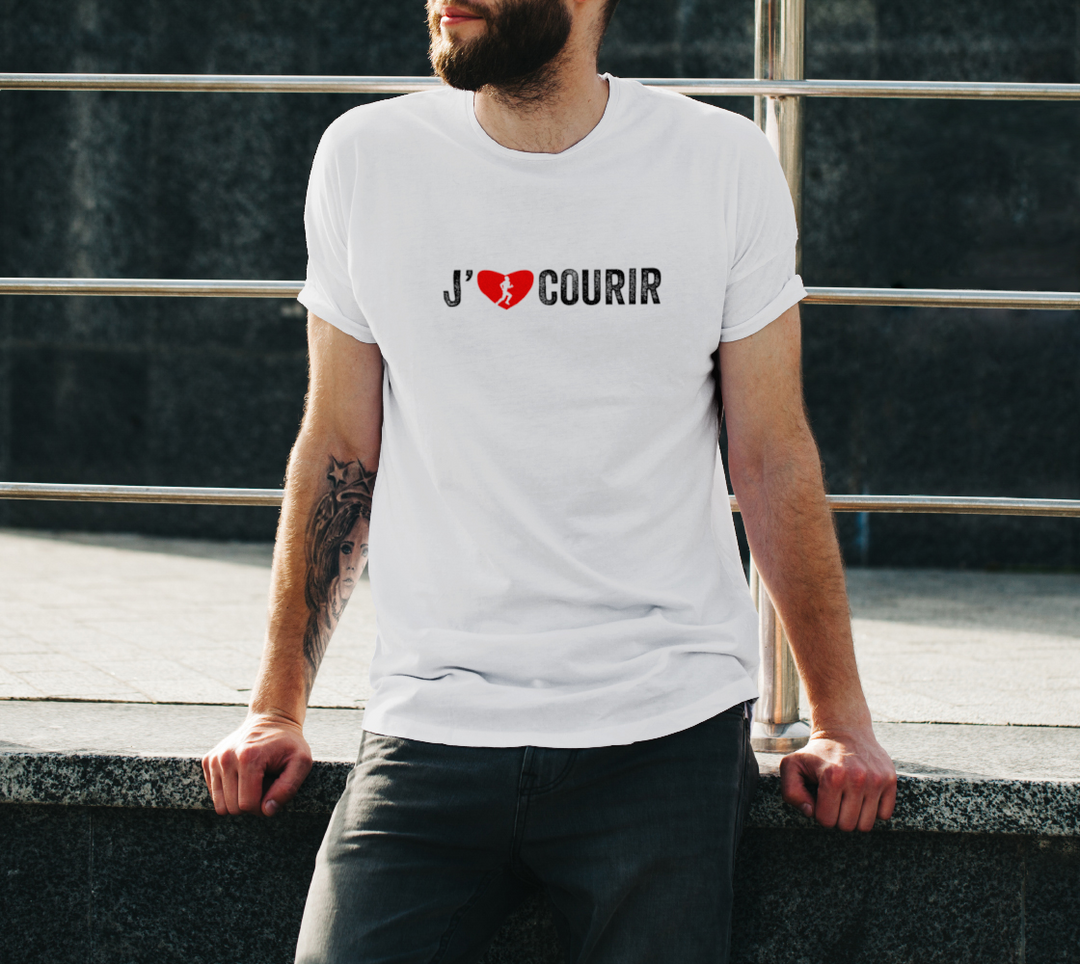 T-shirt J’aime courir coeur rouge