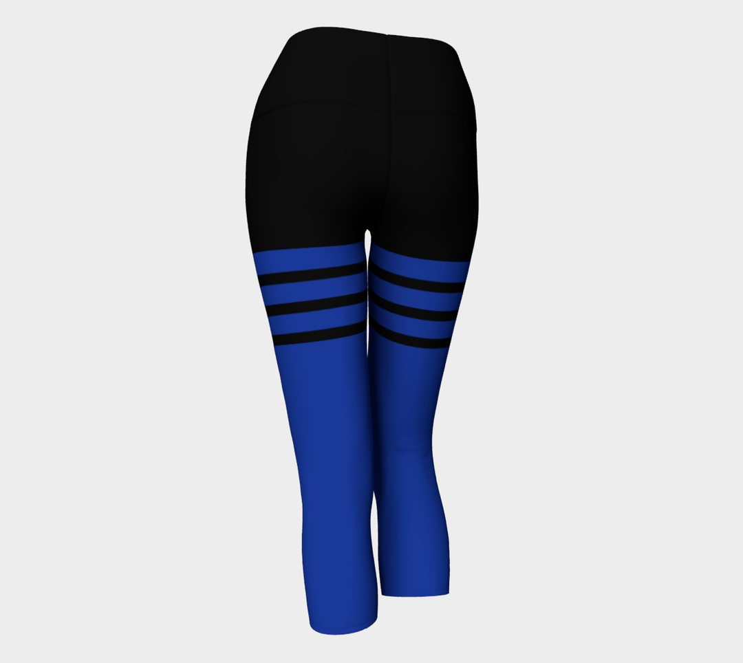 Pantacourt Taille haute a bande  noir & bleu