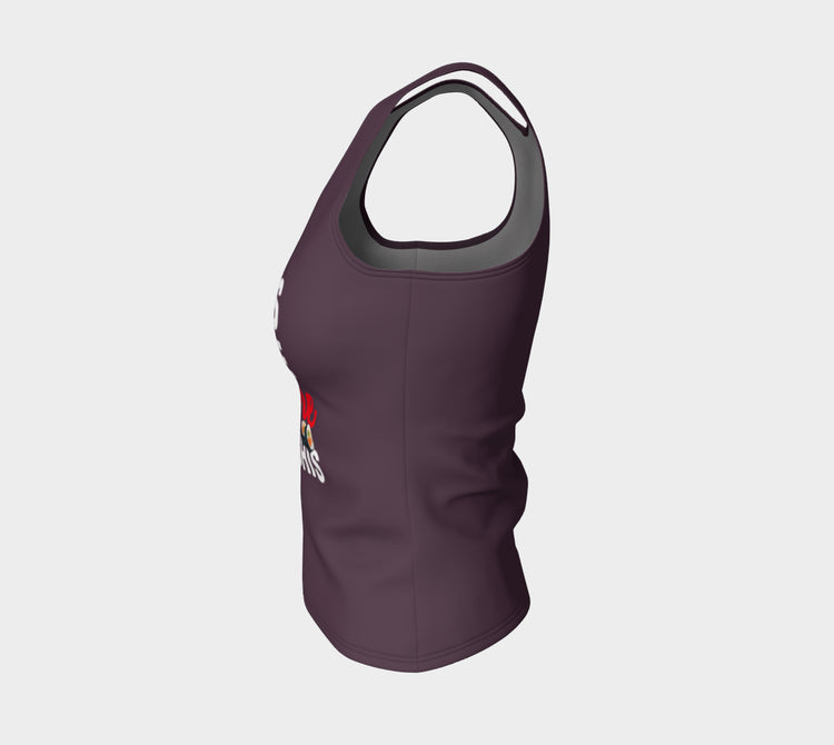 Camisole de sport "Je cours parce que j'adore les sushis" mauve