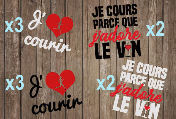 Autocollant J'aime courir pour ordinateur, agenda,...